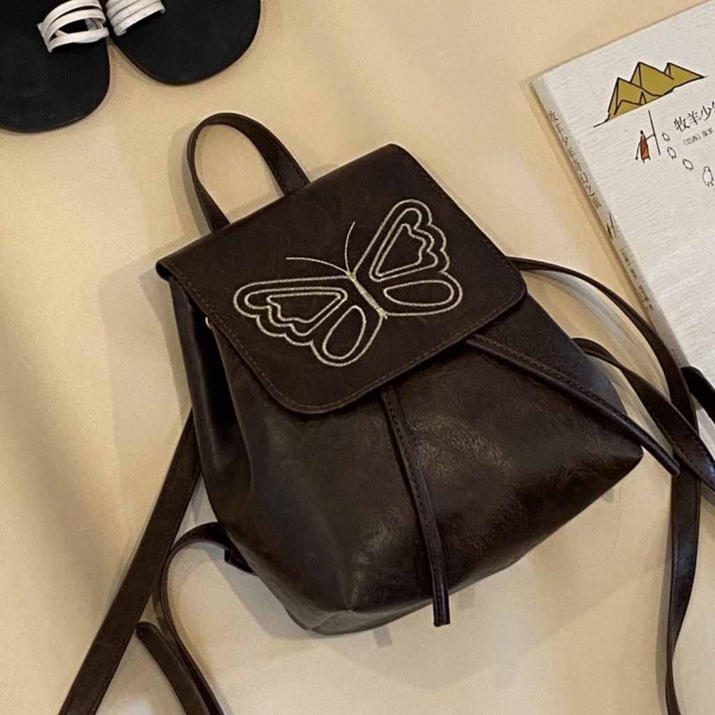 Ba Lô noshy / /  Ba Lô mini Màu Nâu retro Mùa Xuân Thu Dễ Phối Đồ