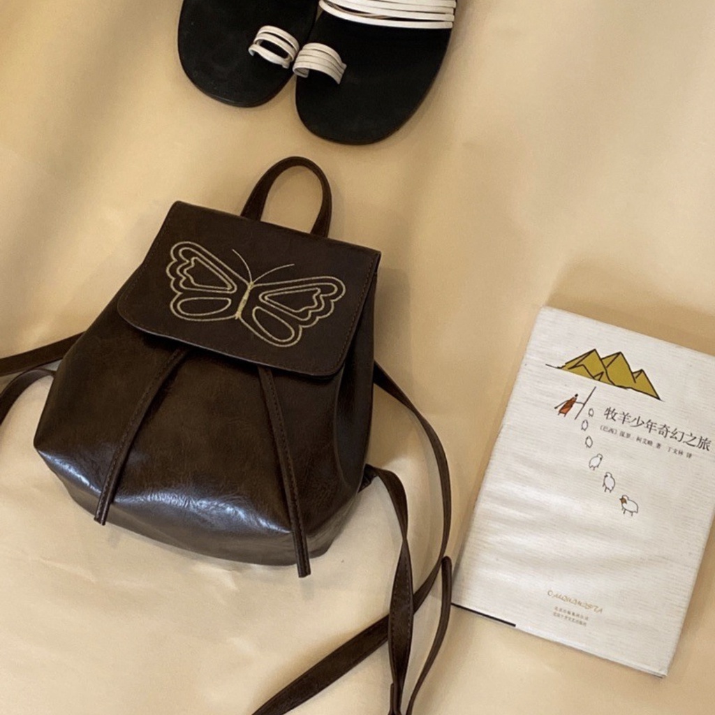 Ba Lô noshy / /  Ba Lô mini Màu Nâu retro Mùa Xuân Thu Dễ Phối Đồ