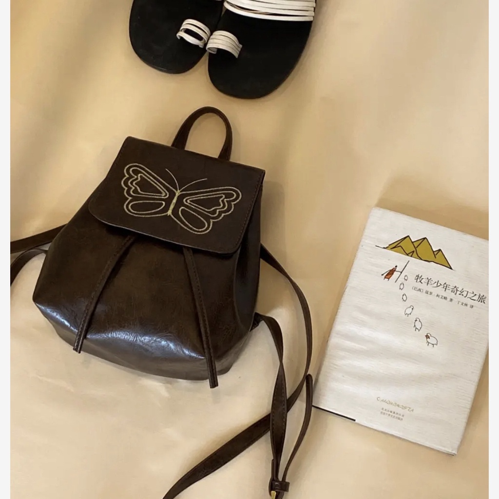 Ba Lô noshy / /  Ba Lô mini Màu Nâu retro Mùa Xuân Thu Dễ Phối Đồ