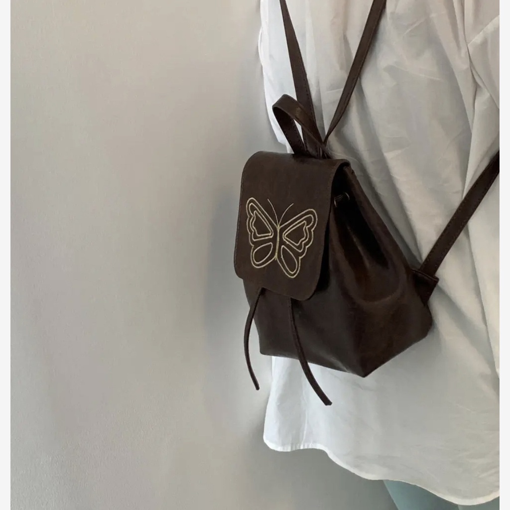 Ba Lô noshy / /  Ba Lô mini Màu Nâu retro Mùa Xuân Thu Dễ Phối Đồ