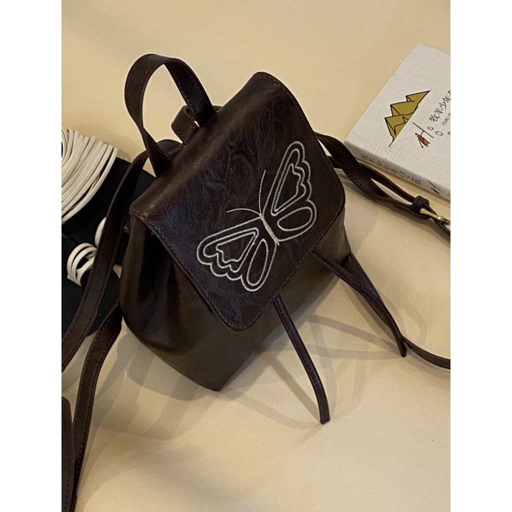 Ba Lô noshy / /  Ba Lô mini Màu Nâu retro Mùa Xuân Thu Dễ Phối Đồ