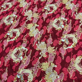 Vải cotton in hình kirin đỏ có thể sử dụng cho hành lý / mũ đóng gói
