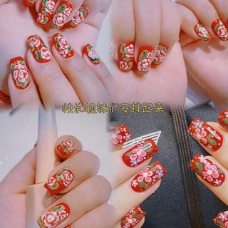 Bán Chạy Phong Cách northeast Miếng Dán Móng Tay Có Đệm Hình Hoa Lớn Bán Chạy