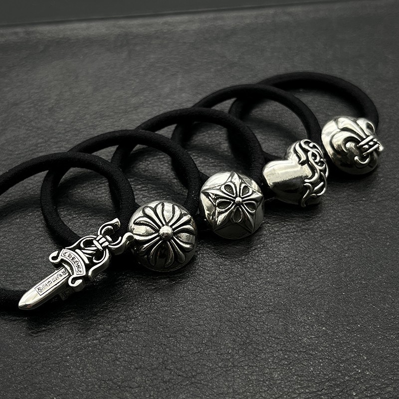Chrome HEARTS Bạc 925 Hoa Chữ Thập Đào Trái Tim Băng Đô Hướng Đạo Artichoke Pentagram Dây Tóc Vintag