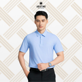 Áo polo nam tay ngắn ARISTINO BUSINESS xanh biển, phong cách lịch sự trang nhã 1PS072AZ