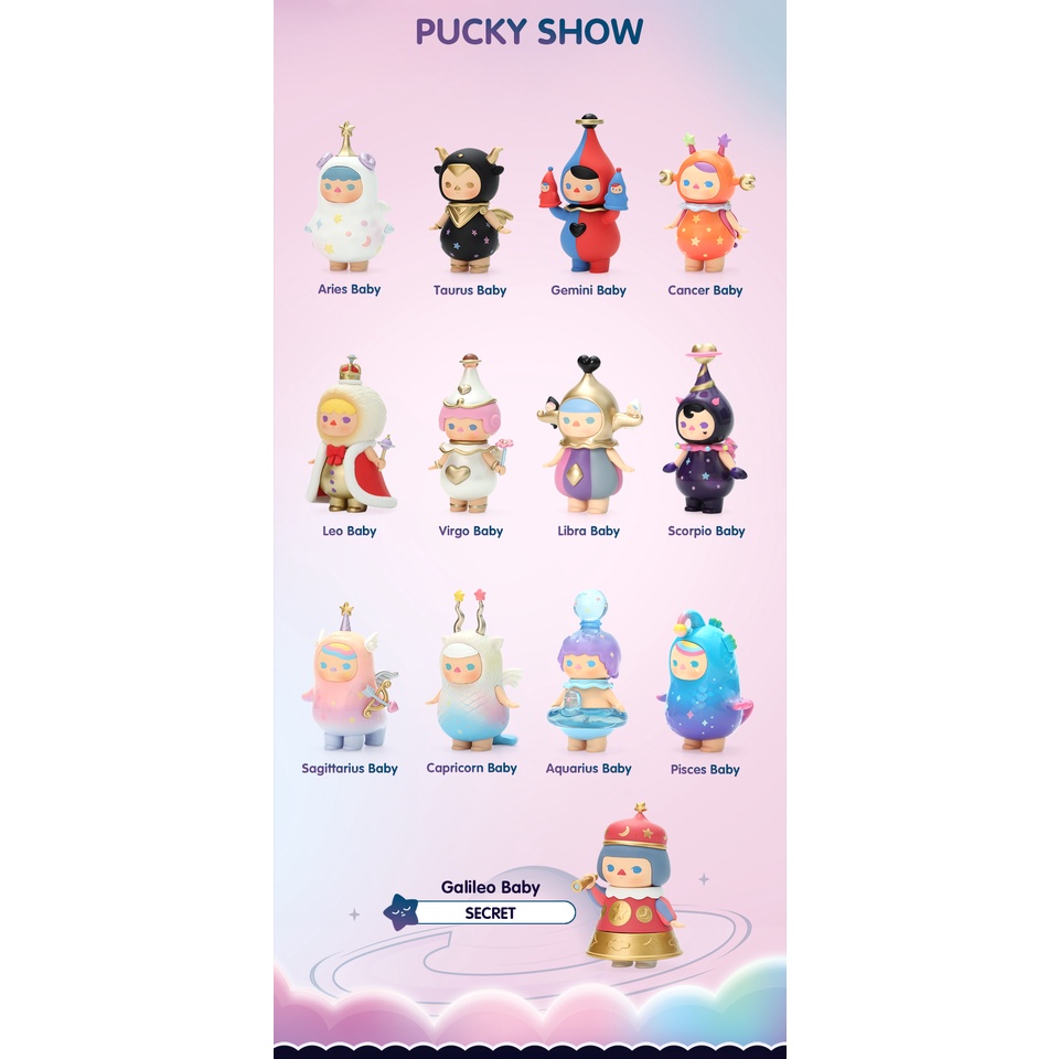 POPMART Pucky Horoscope Babies Random Box Doll Binary Action Toys Figure Birthday Gift