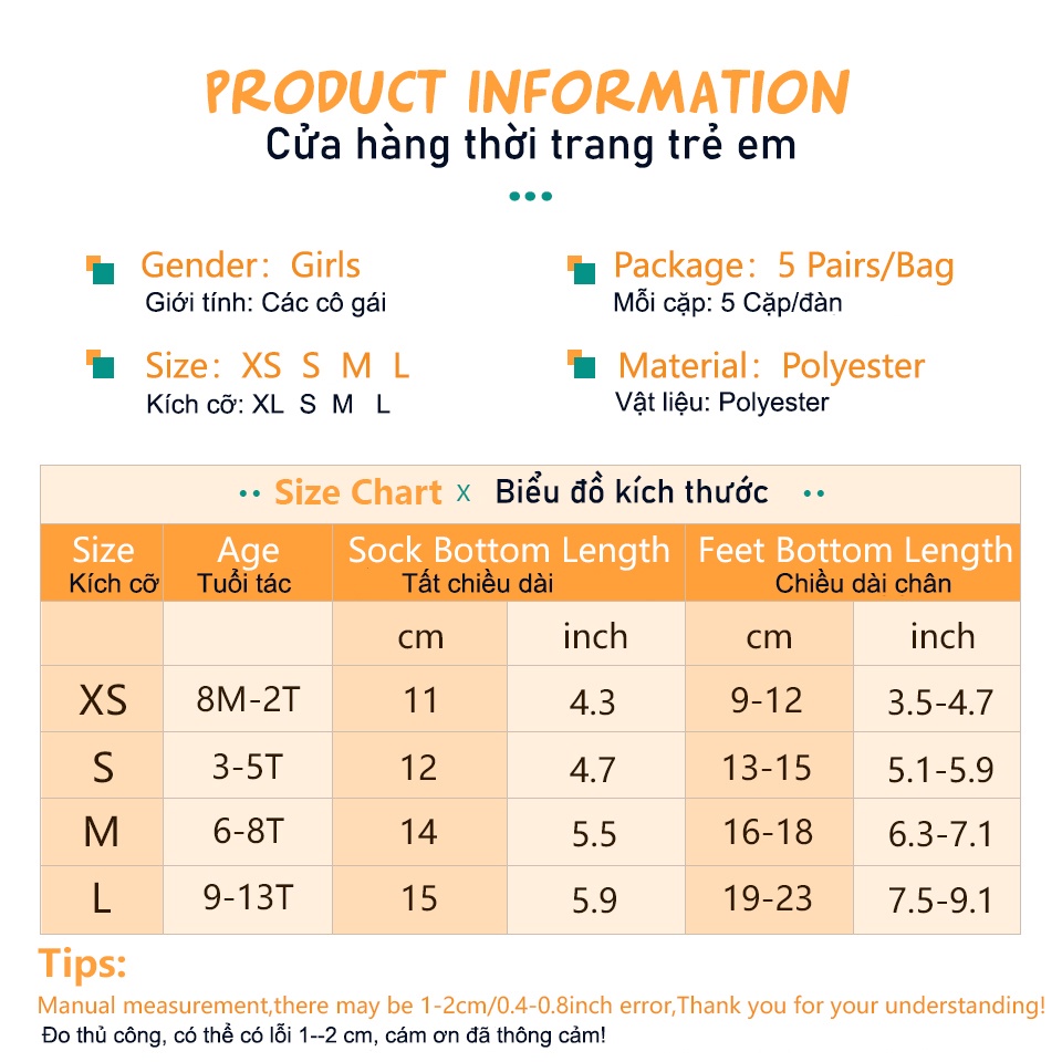 LJMOFA Set 5 Đôi Vớ Cotton Phối Lưới Thoáng Khí Thoải Mái Họa Tiết Hoạt Hình Dành Cho Bé Gái 1-13 Tuổi