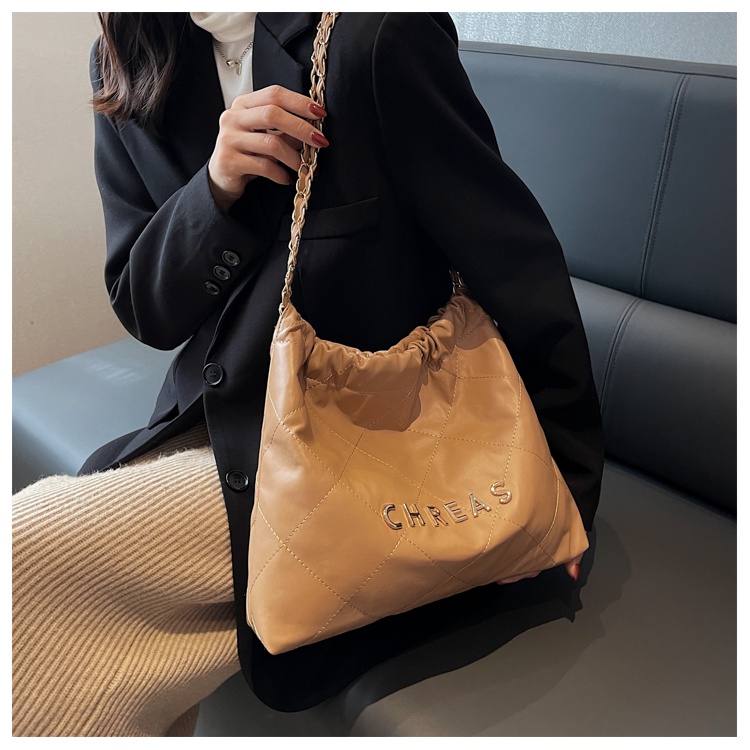 Chreas Túi Xách Da Cỡ Lớn Phối Dây Xích Thiết Kế Trẻ Trung Hợp Thời Trang