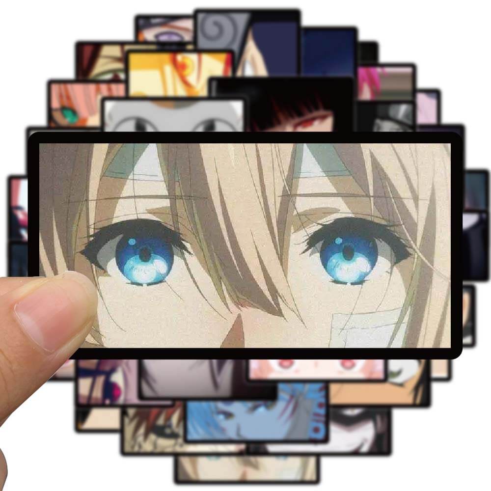 Bộ 40 Miếng Dán Hình Đôi Mắt Anime Nhật Bản Chống Thấm Nước Trang Trí Laptop Hành Lý Ván Trượt Cho Bé