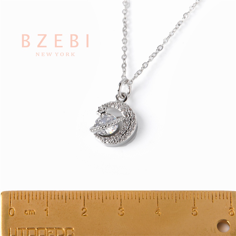 Vòng cổ BZEBI Platinum Mặt Hình Ngôi Sao Mặt Trăng Không Gây Dị Ứng 1099n
