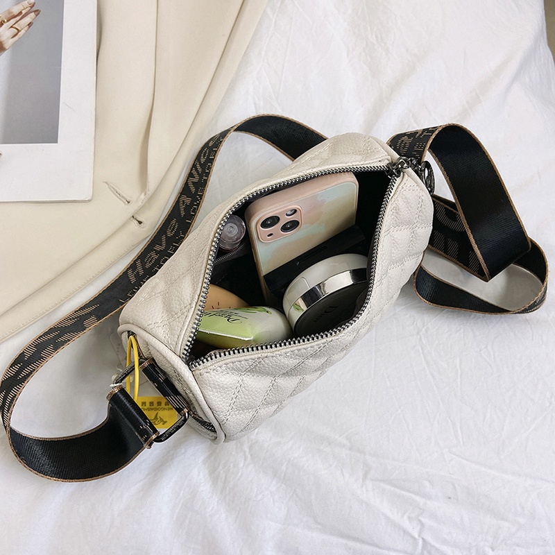 Túi Đeo Chéo Da PU 2 Màu Phong Cách Hàn Quốc Cổ Điển Thời Trang Cho Nữ