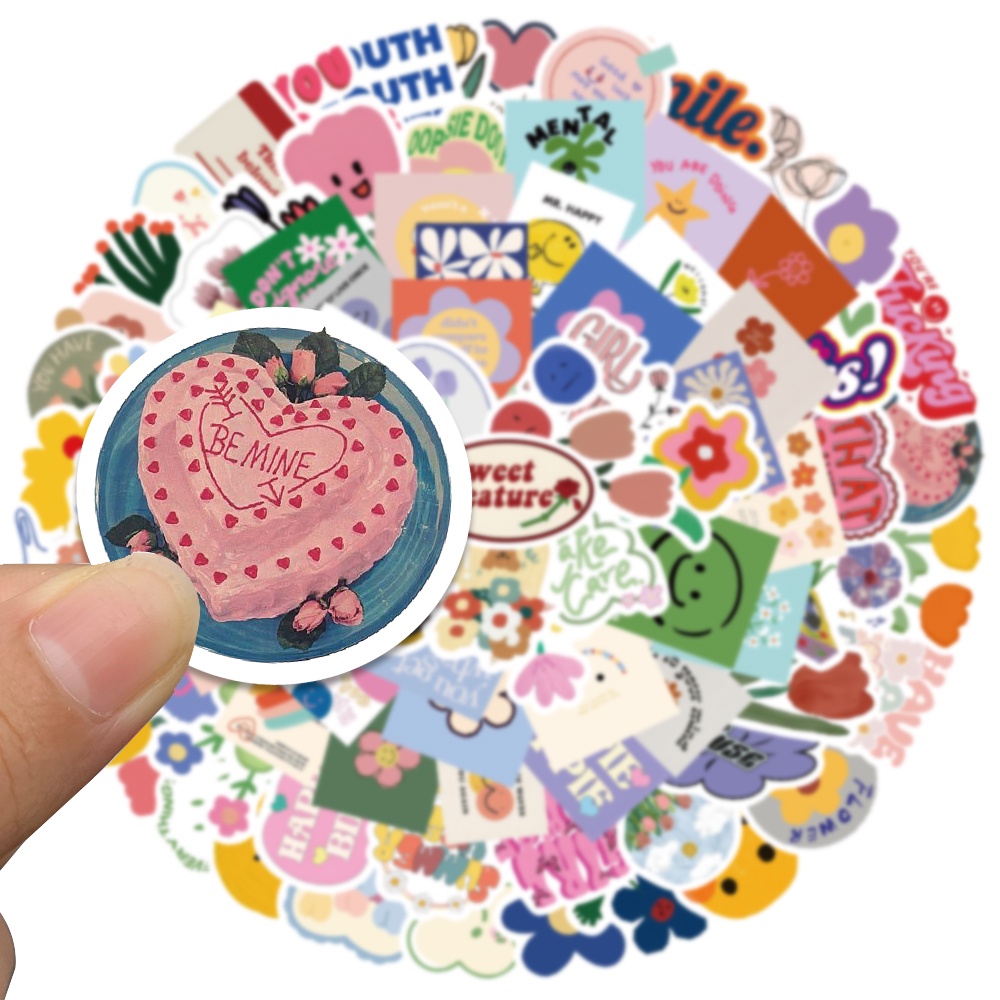 Bộ 90 Miếng Dán Chống Thấm Nước Họa Tiết Hoạt Hình Dễ Thương Dùng Trang Trí Ván Trượt
