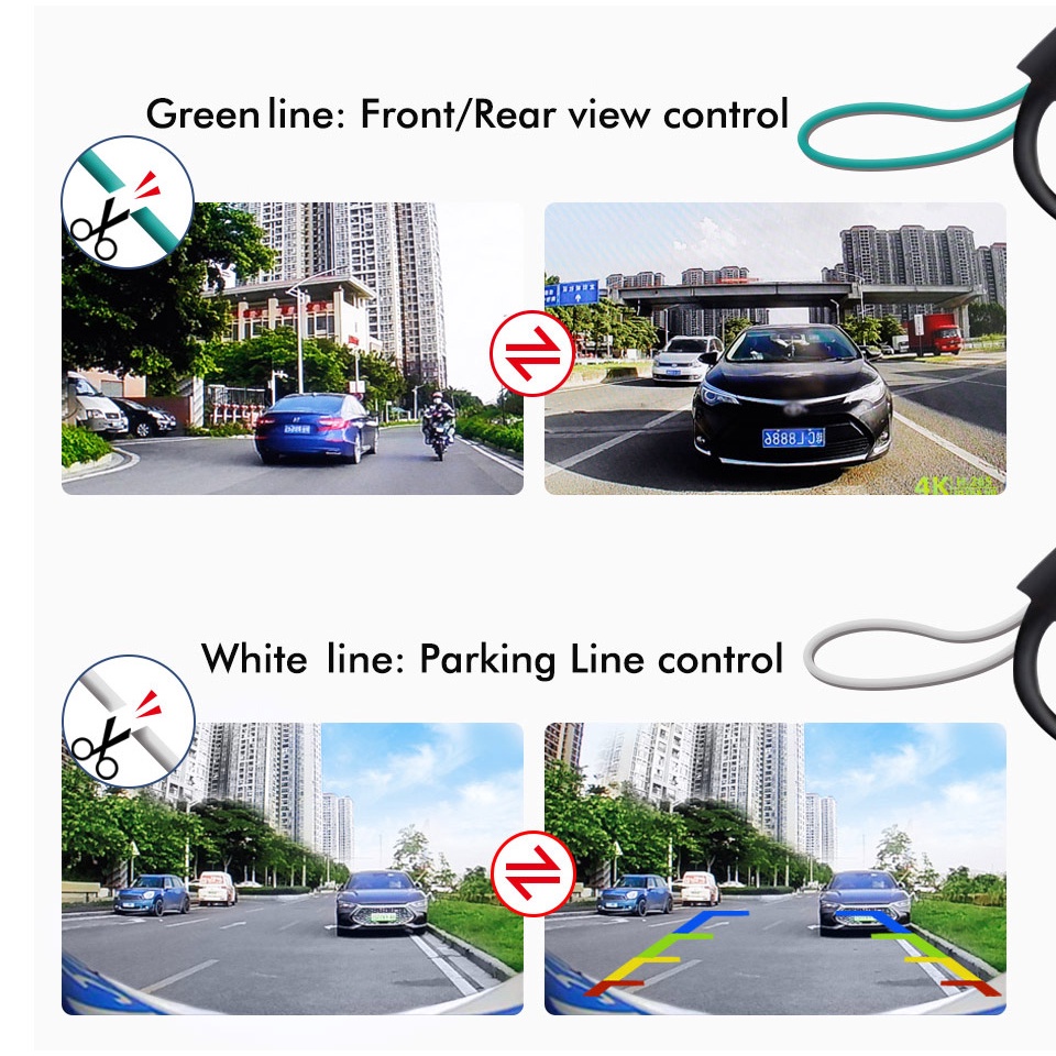 Camera Lùi Xe Thông Minh Góc Rộng 180 Độ 1080p Hỗ Trợ Tầm Nhìn Ban Đêm dvd