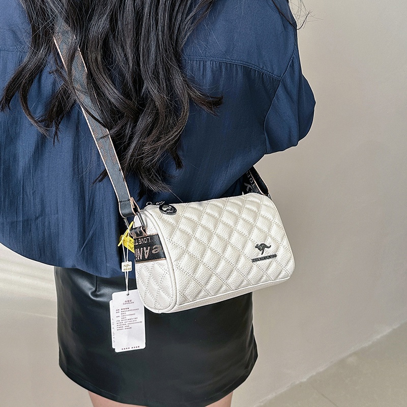 Túi Đeo Chéo Da PU 2 Màu Phong Cách Hàn Quốc Cổ Điển Thời Trang Cho Nữ