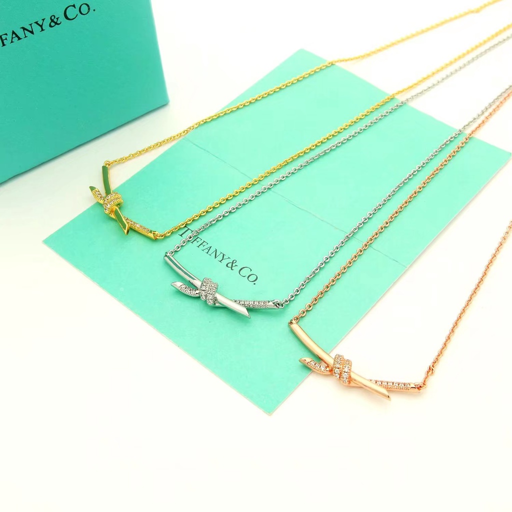 Vòng cổ Thời Trang Mạ Vàng Hồng 18K Thắt Nút Ti & CO / Thắt Nút