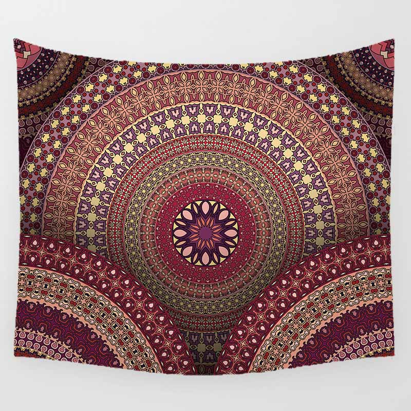 Thảm Treo Tường Trang Trí Hình Chữ Nhật Họa Tiết Mandala