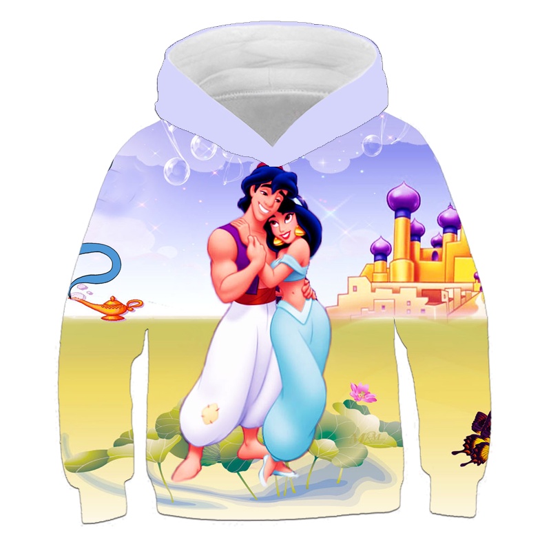 DISNEY Áo hoodie Thể Thao In Hình Đèn Thần Aladdin 2023 Thông Dụng Cho Trẻ Em