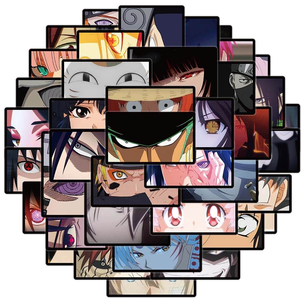 Bộ 40 Miếng Dán Hình Đôi Mắt Anime Nhật Bản Chống Thấm Nước Trang Trí Laptop Hành Lý Ván Trượt Cho Bé