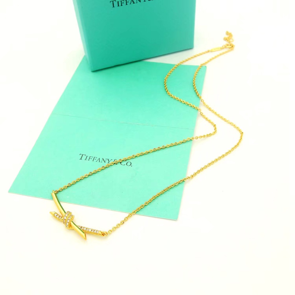 Vòng cổ Thời Trang Mạ Vàng Hồng 18K Thắt Nút Ti & CO / Thắt Nút