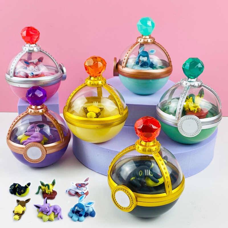 Set 6 Mô Hình Đồ Chơi Nhân Vật Trong Phim Hoạt Hình "Sleep Eevee Pikachu"