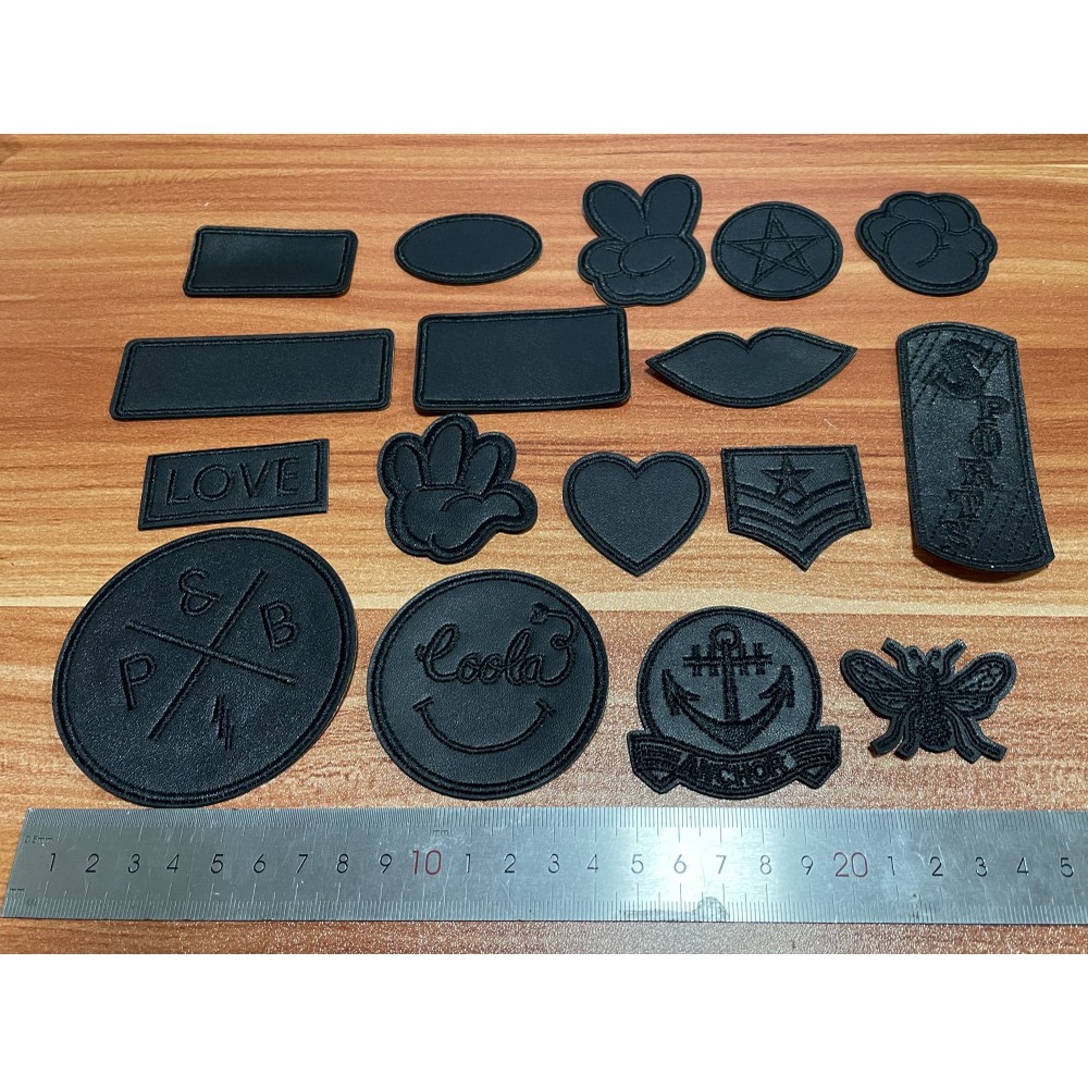 Miếng Da Dán Ủi Lên Ba Lô Và Quần Jean Màu Đen Thêu Họa Tiết Thời Trang DIY