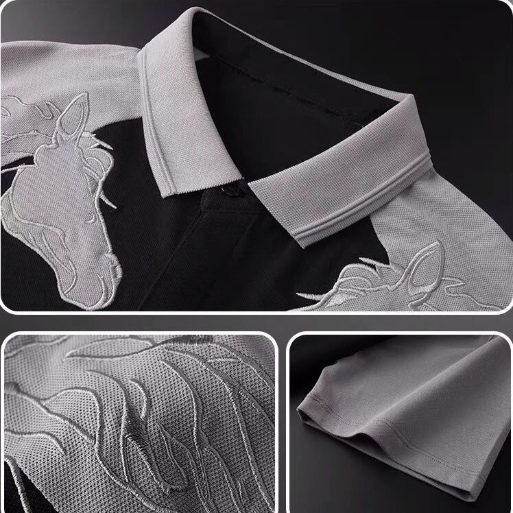 Áo Thun Polo Ngắn Tay Phối Màu Tương Phản Thời Trang Cho Nam