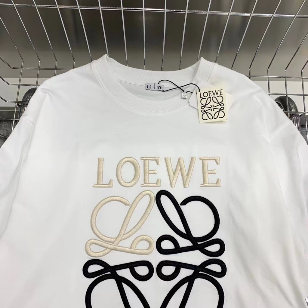 Áo Thun Cotton Ngắn Tay Cổ Tròn Thêu logo Màu Tương Phản Phong Cách Mới