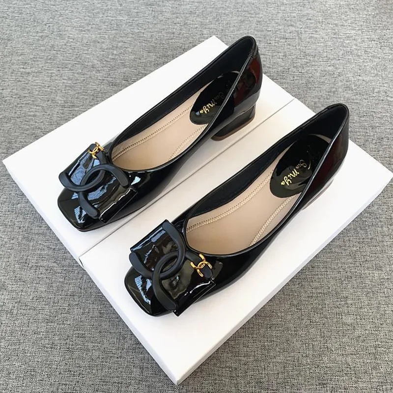 Giày Cao Gót Da Mềm Mũi Vuông Thời Trang Mùa Xuân 2023 Cho Nữ Size 33-42