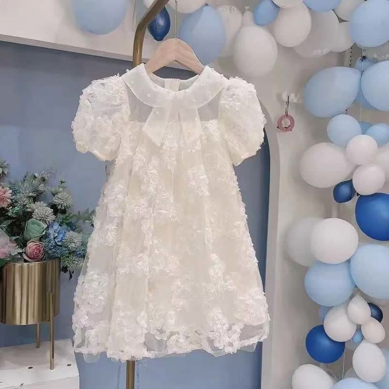 Đầm Công Chúa Tay Phồng Ngắn Thời Trang Mùa Hè Xinh Xắn Cho Bé Gái