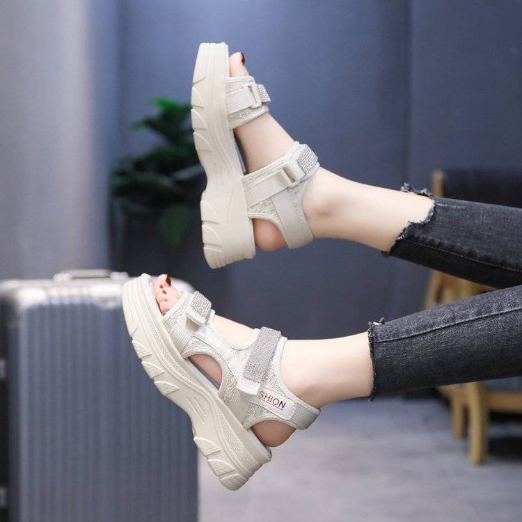 Xăng đan Thể Thao Đế Dày 6cm Thời Trang Mùa Hè Cho Nữ