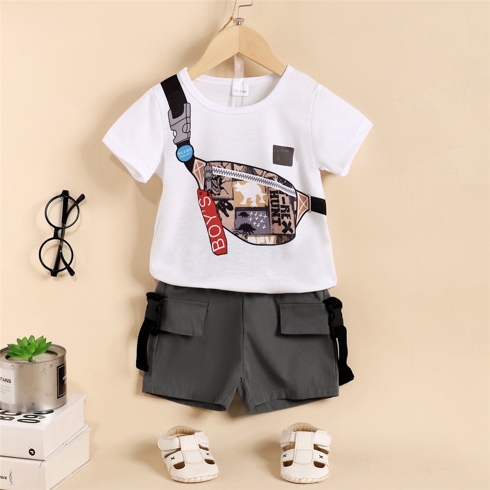 Set đồ mùa hè 2 món MIKRDOO gồm áo thun tay ngắn và quần ngắn phong cách thể thao cho bé trai 1-6 tuổi