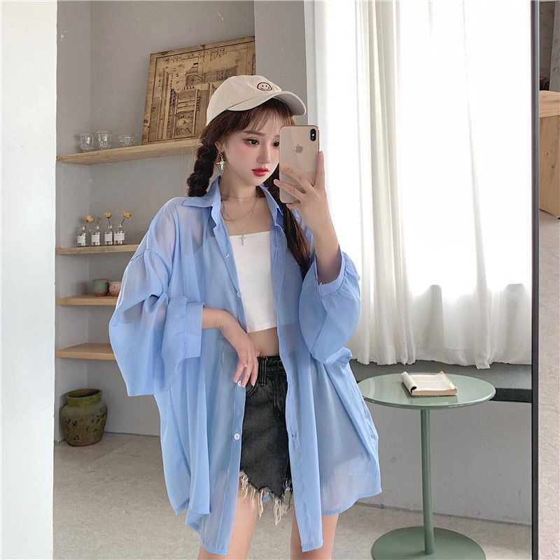 Áo Khoác chiffon Mỏng Chống Nắng Thời Trang Hàn Quốc Cho Nữ Sự Bảo Vệ áo xuyên thấu | BigBuy360 - bigbuy360.vn