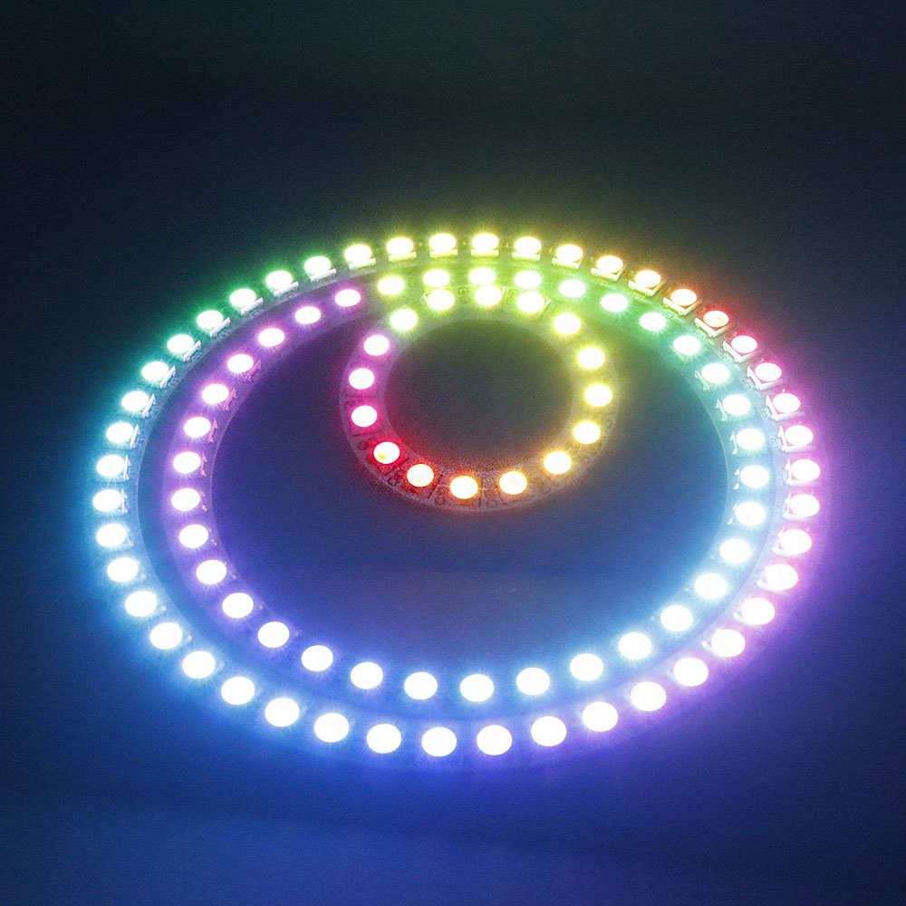 Vòng Đèn Led Xnbada DC5V WS2812B pixel 8 12 16 24 35 45 128 LEDs WS2812 SK6812 5050 RGB WS2812 ic