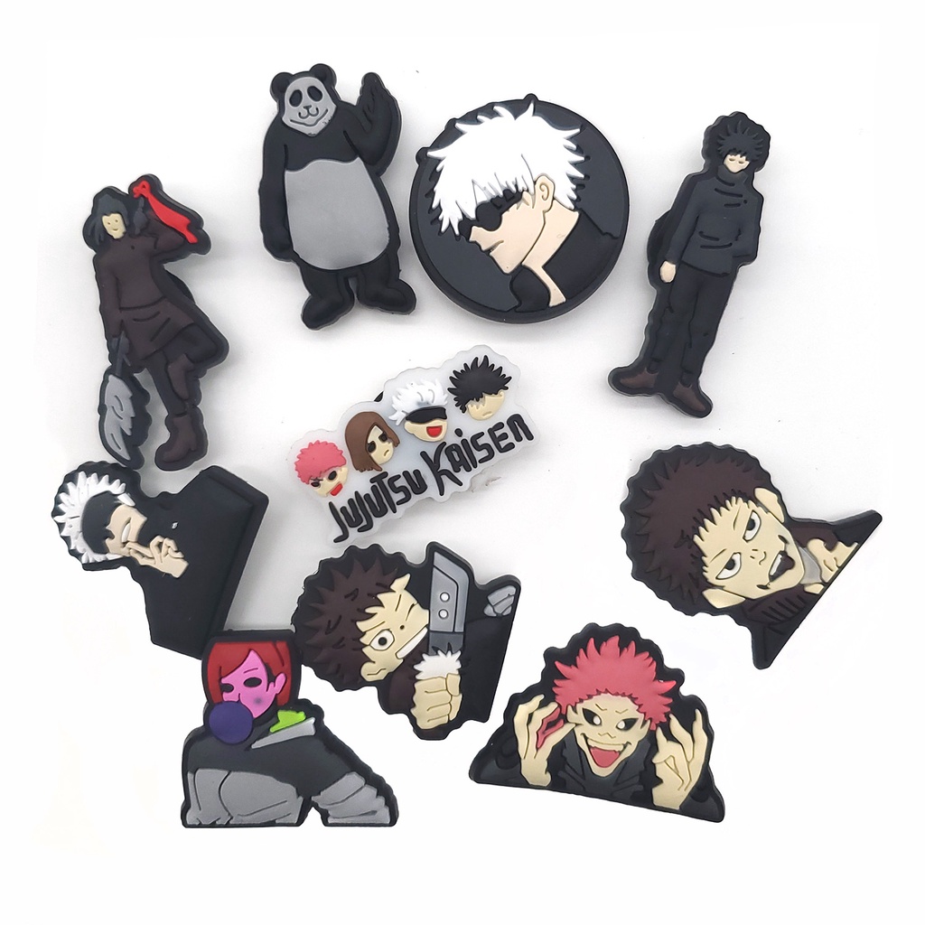 Phụ kiện dép Crocs jibbitz trang trí tự làm bằng PVC thiết kế nhân vật hoạt hình anime Nhật Bản
