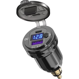 Cục Sạc Nhanh Chuyển Đổi Nguồn Điện Hella Din Sang USB 30W USB C PD3.0 18W QC3.0 Cho Xe Mô Tô Ducati Triumph BMW