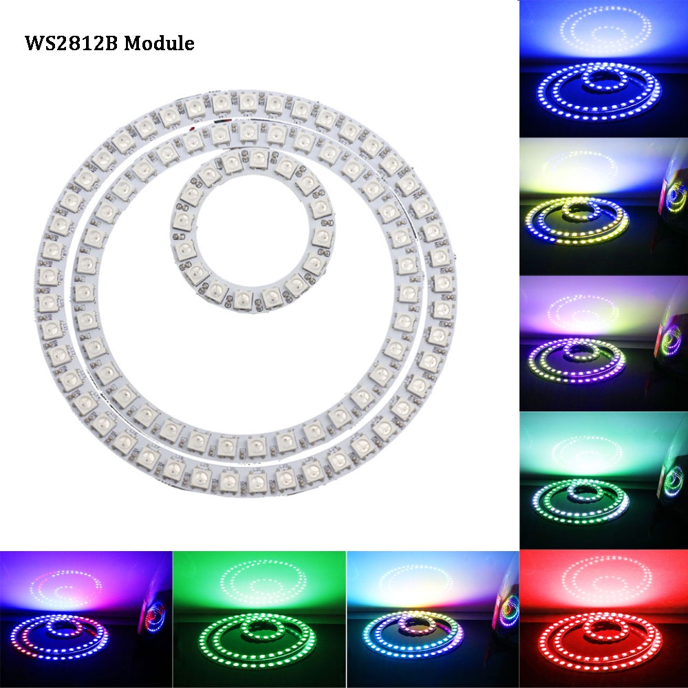Vòng Đèn Led Xnbada DC5V WS2812B pixel 8 12 16 24 35 45 128 LEDs WS2812 SK6812 5050 RGB WS2812 ic
