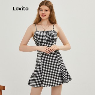 Lovito Đầm Xòe Kiểu Vintage L20D241 (Đen Và Trắng)