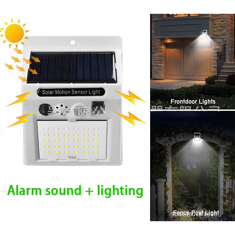 Đèn LED Cảnh Báo Năng Lượng Mặt Trời Cảm Biến Thông Minh Chống Trộm
