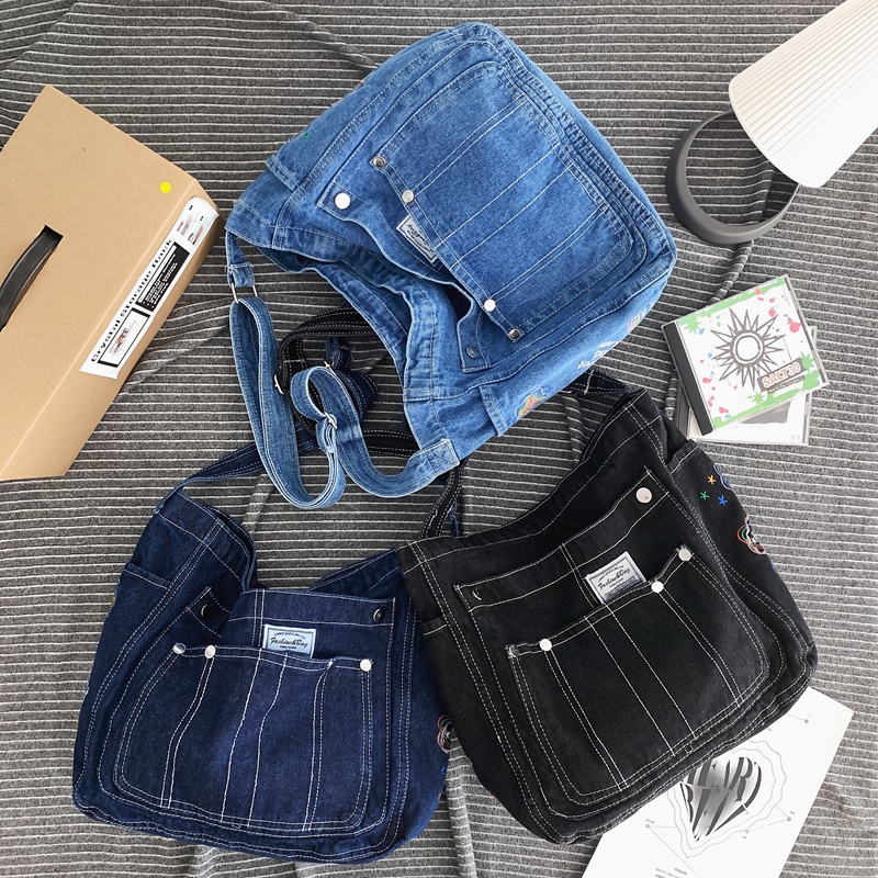 Túi đeo vai tote PRETTYZYS sức chứa lớn phong cách Hàn Quốc 2023 dành cho nữ