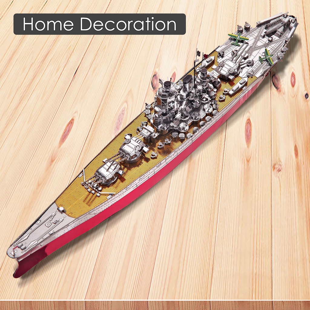 Piececool Hình ghép kim loại 3D mô hình chiến hạm quân sự mô hình lắp ráp chiến hạm Yamato đồ chơi DIY quà tặng trẻ em