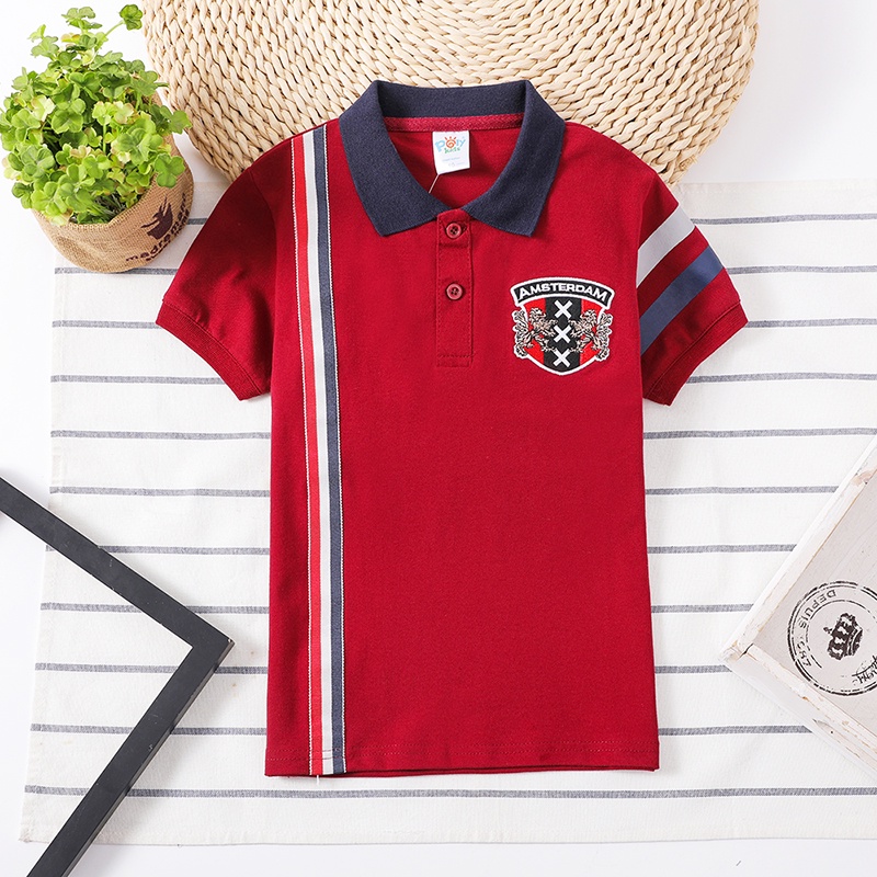 Áo polo Cotton Thời Trang Hàn Quốc Dành Cho Bé Trai