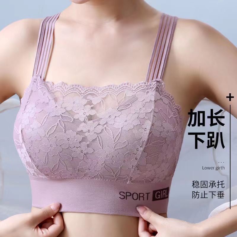 Áo Lót Ren Ống Nhỏ Phong Cách Mới Hàn Quốc Tập Hợp Không Gọng Thép Cho Nữ