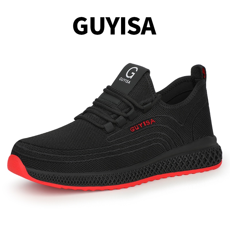Guyisa Giày Bảo Hộ Lao Động Mũi Thép Đế Cao Su Màu Đỏ size 35-50 9156