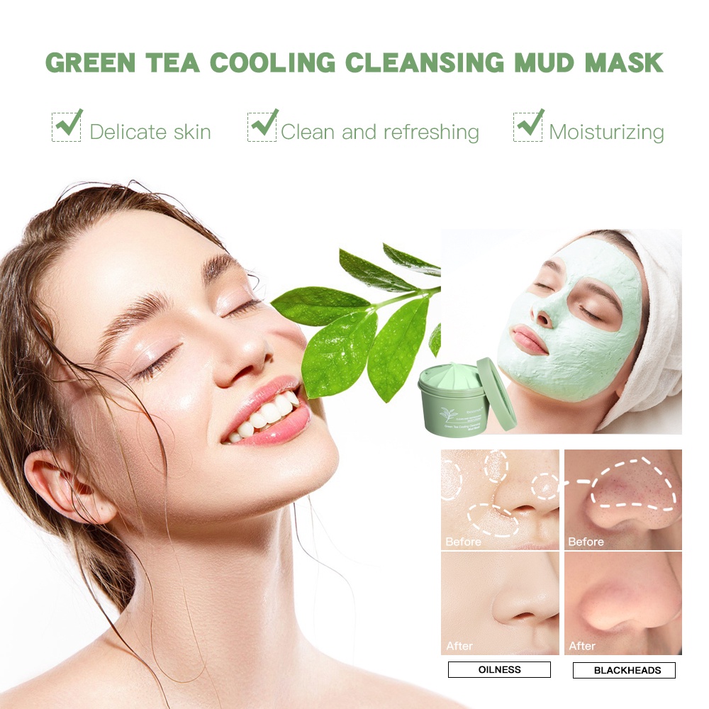 Mặt Nạ Bùn Trà Xanh Làm Sạch Sâu Dưỡng Ẩm Loại Bỏ Mụn Đầu Đen Và Se Khít Lỗ Chân Lông ibcccndc