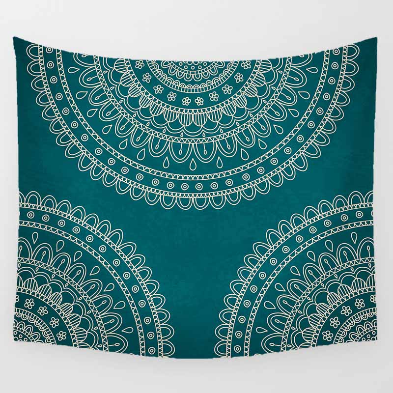 Thảm Treo Tường Trang Trí Hình Chữ Nhật Họa Tiết Mandala