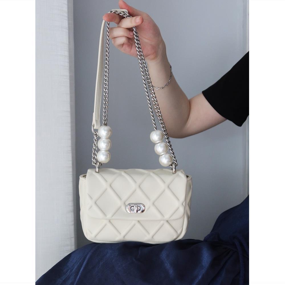 Túi Xách Đeo Chéo CK Cỡ Nhỏ Đính Ngọc Trai Thời Trang Sang Trọng Cho Nữ