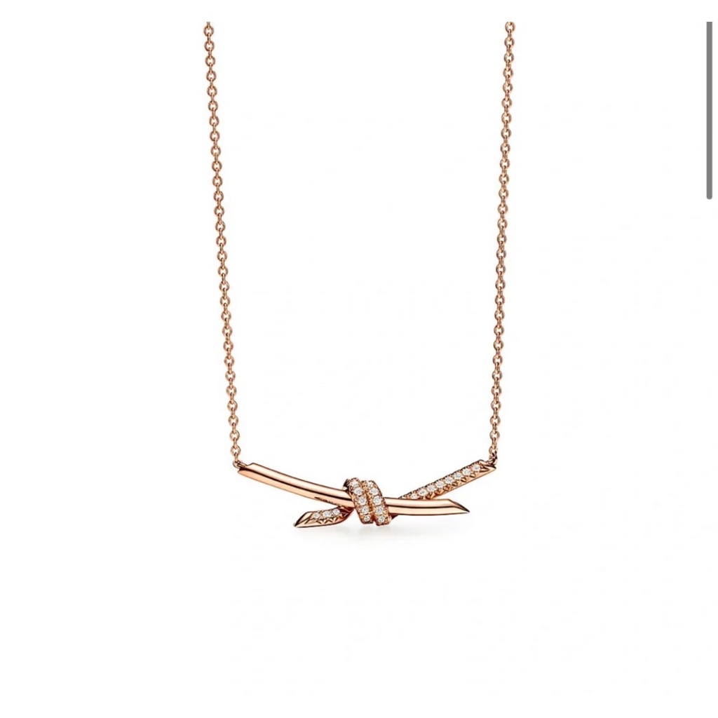 Vòng cổ Thời Trang Mạ Vàng Hồng 18K Thắt Nút Ti & CO / Thắt Nút