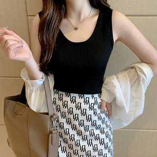 Áo Dệt Kim Sát Nách Cổ Tròn Thời Trang Cho Nữ