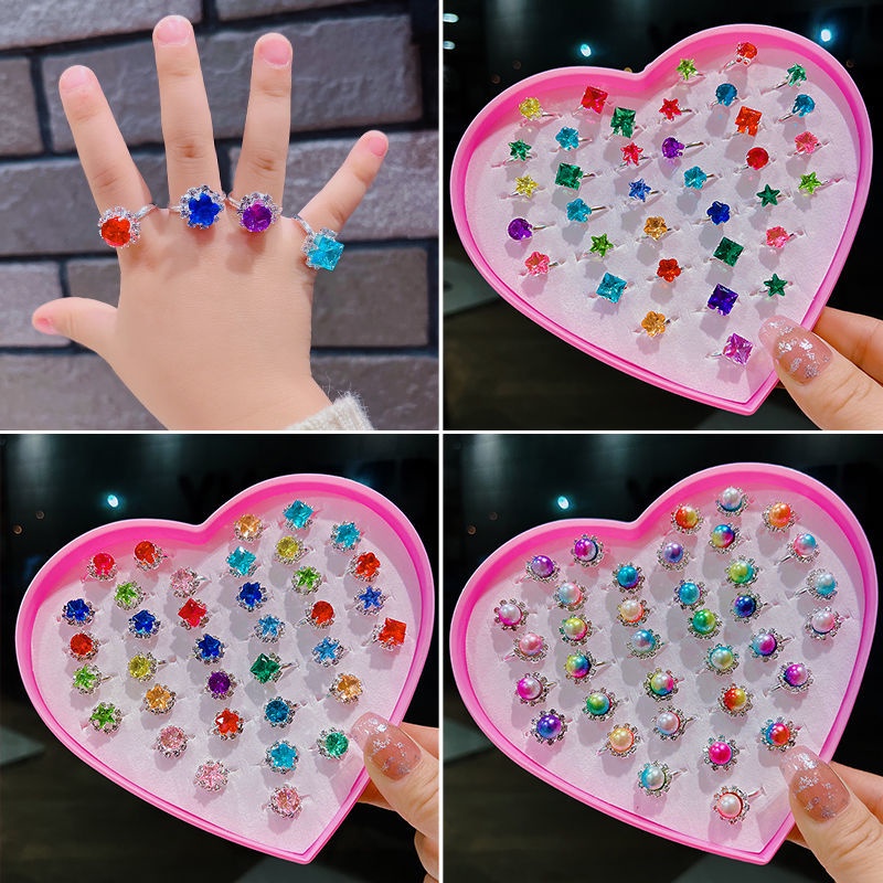 Đồ Chơi Trẻ Em Nhẫn Trẻ Em Bé Gái Hoạt Hình Nhẫn Kim Cương Mô Phỏng Mới Aisha Nhẫn Công Chúa Nhẫn Cho Bé