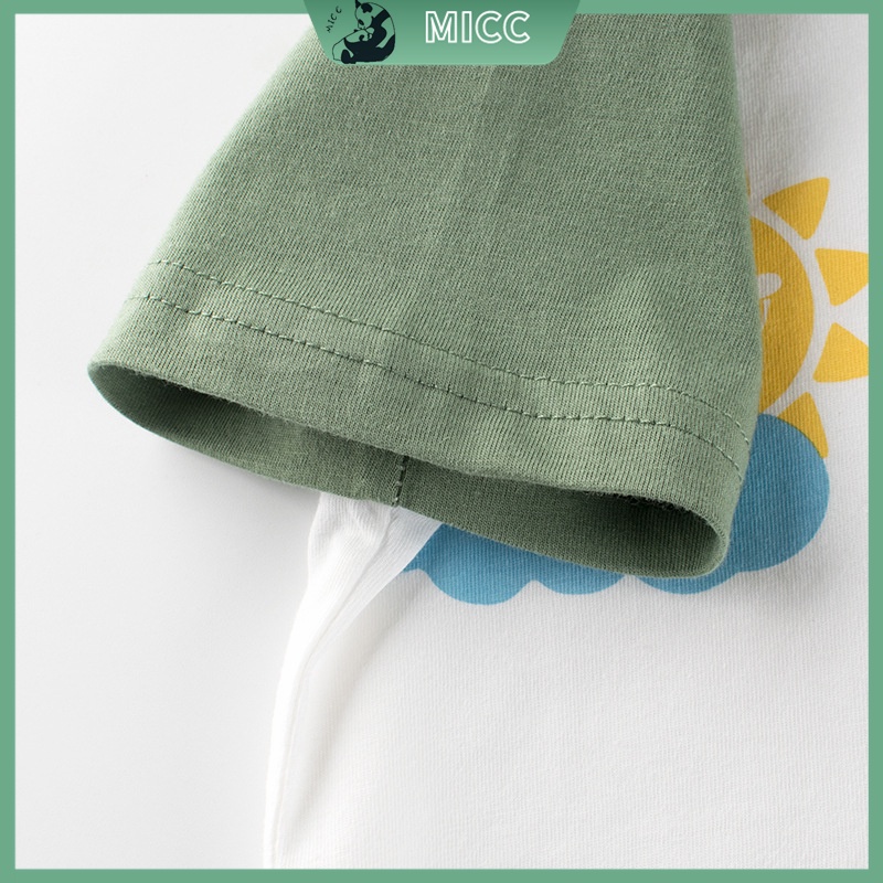 Áo Thun Cotton Tay Ngắn Thấm Hút Mồ Hôi Thoáng Khí Thời Trang Cho Bé Trai 1-9 Tuổi